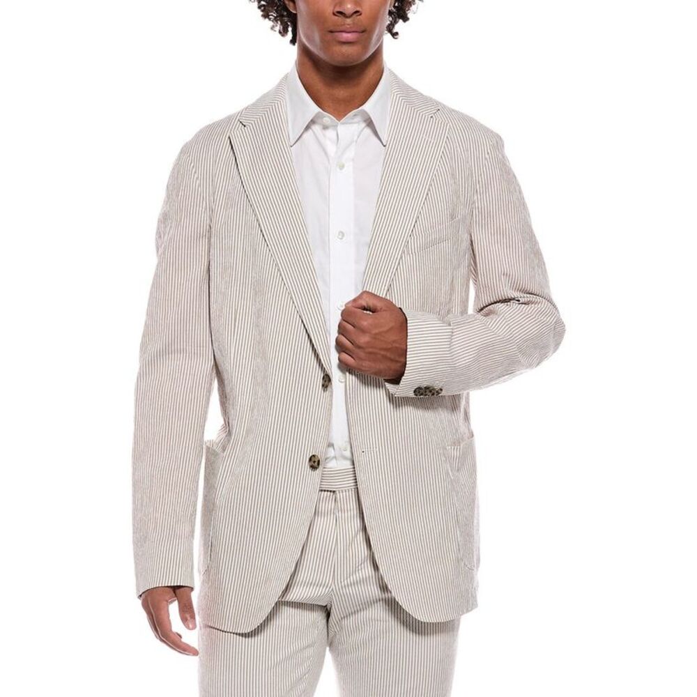 Richard James Mens  Classic Seersucker Jacket, White